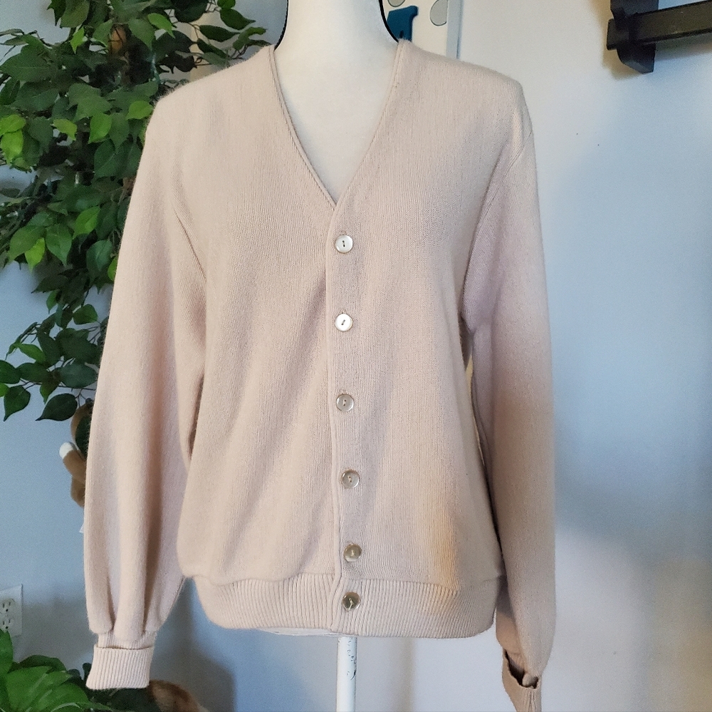 JCPENNEY Vintage Virgin Orlon Grandpa Blokecore Cardigan M